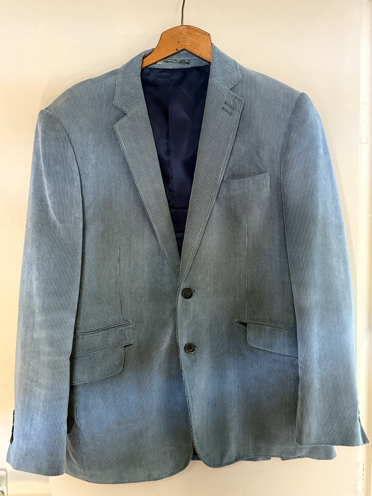 Meyer & Meyer Corduroy Colbert - Lichtblauw - Maat L, Ophalen of Verzenden, Zo goed als nieuw, Maat 52/54 (L), Blauw