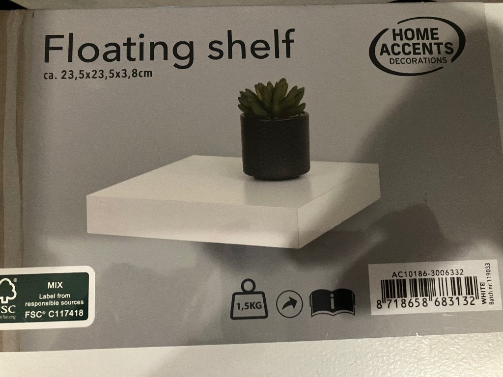 Klein wit vierkant wandplankje, Huis en Inrichting, Woonaccessoires | Wandplanken en Boekenplanken, Ophalen of Verzenden, Nieuw