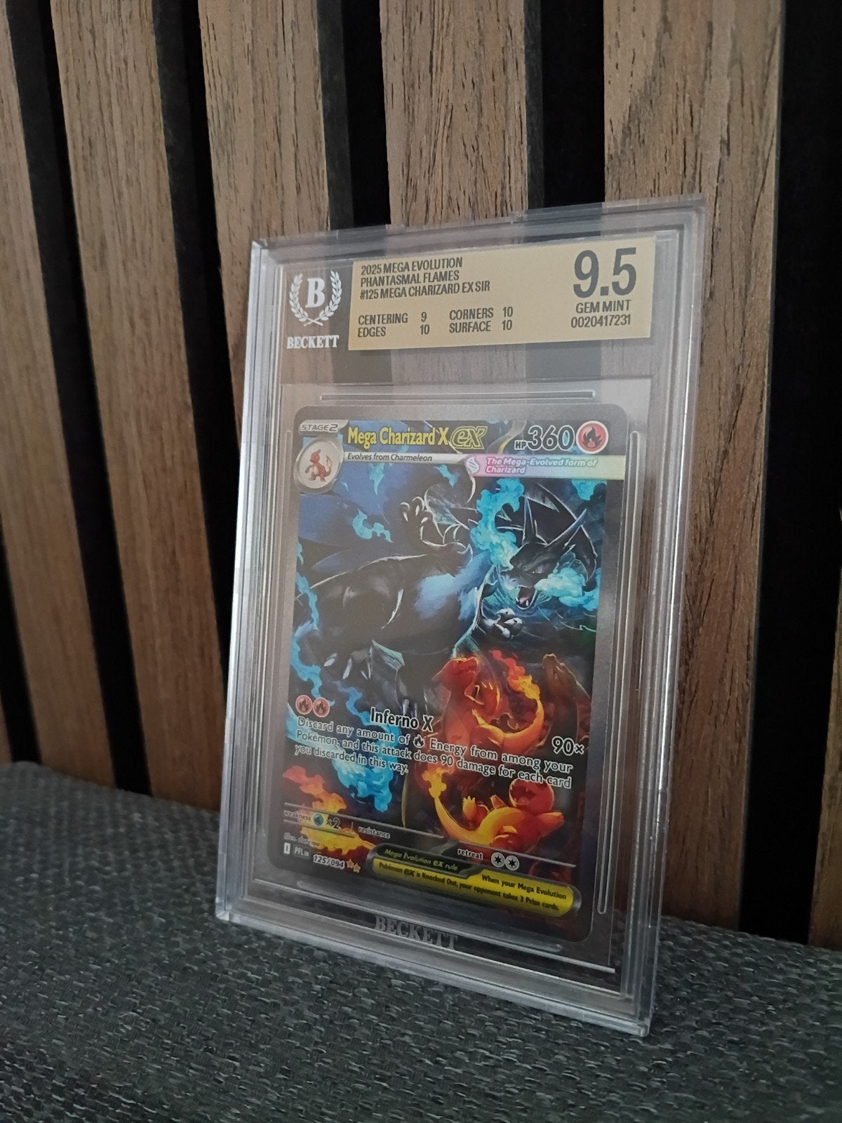 Mega Charizard X ex 125 SIR BGS 9.5  3x 10 Subgrades, Ophalen of Verzenden, Nieuw, Losse kaart