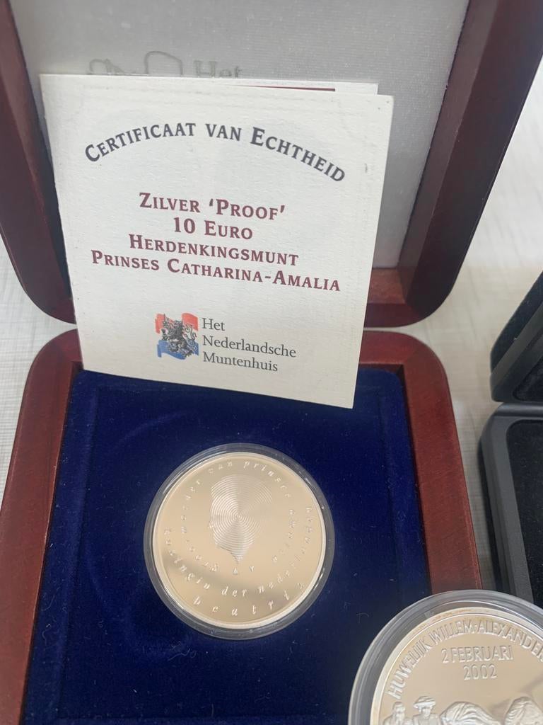 Zilveren herdenking munten koningshuis Nederland zilver, Ophalen of Verzenden