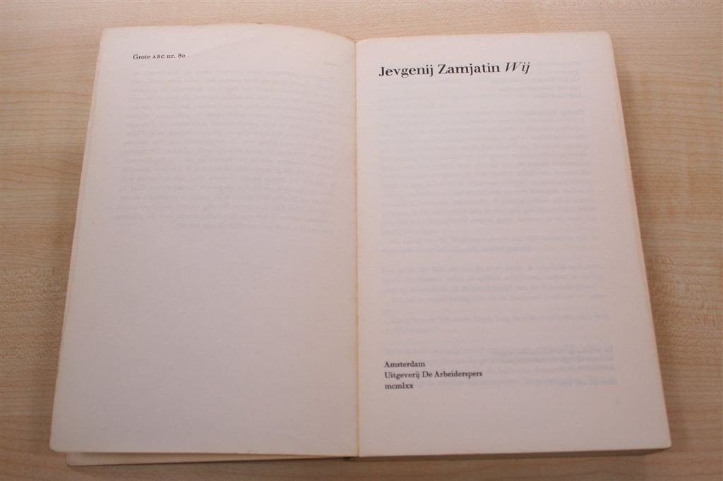 Wij — Evgenij Zamjatin — Voorloper van 1984, Ophalen of Verzenden, Gelezen