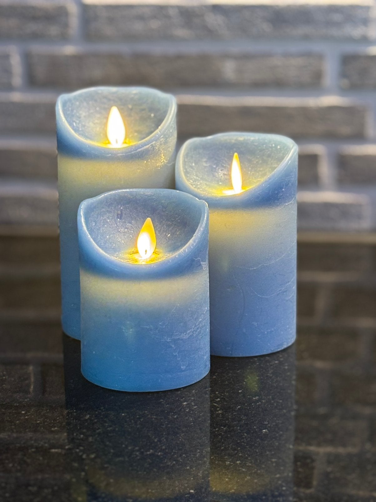 Anna's Collection LED stompkaars Rustiek blauw 3 stuks, Blauw, Overige merken, Was, Ophalen of Verzenden