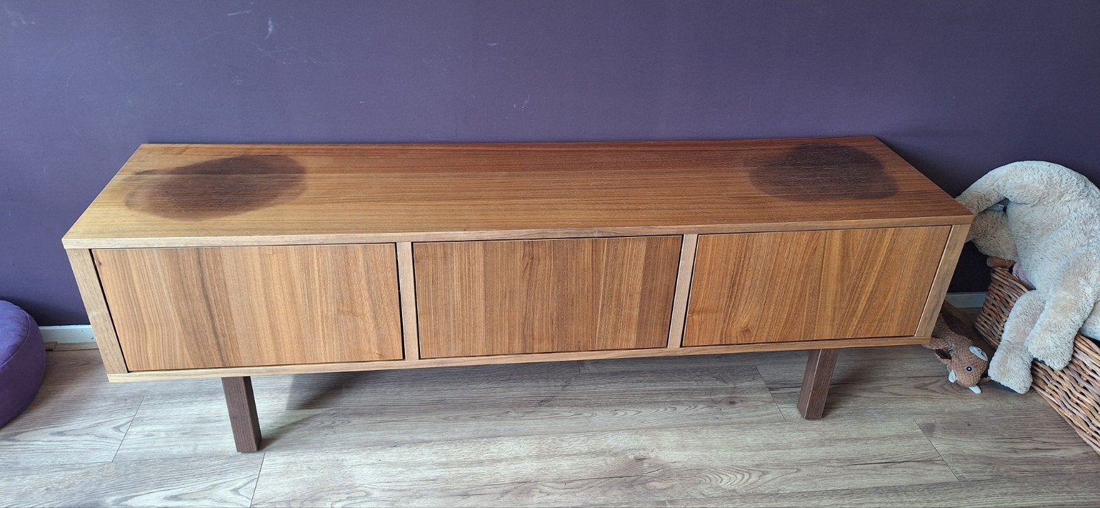 Stockholm IKEA tv kast - walnoot, Ophalen, Gebruikt, Jaren 60, 150 tot 200 cm