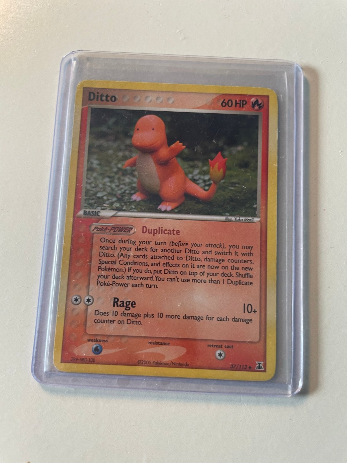 Pokémon Kaart: Ditto Charmander 37/113, Ophalen, Zo goed als nieuw, Losse kaart, Foil