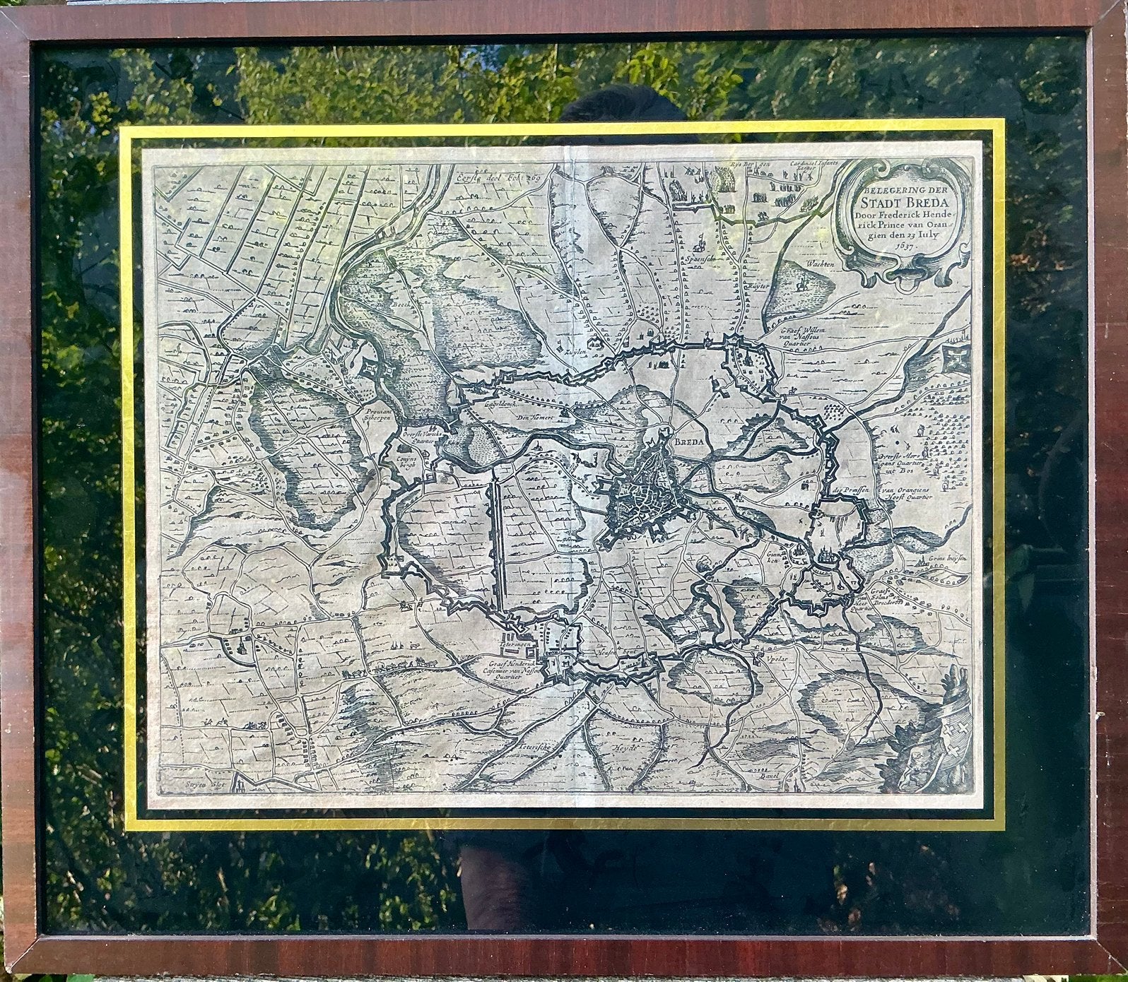 Belegering der stadt Breda. Frederick Henderick 1637, Ingelijst, Ets, Militair, 1600 - 1699