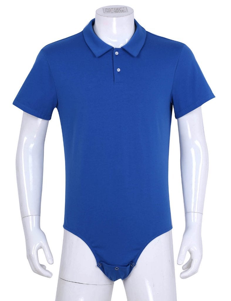 Blauwe heren romper met kraag / volwassenen drukkruis luier, Verzenden, Blauw, Overige typen