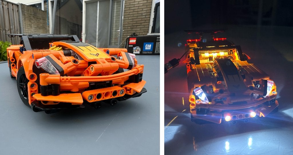 Lego Technic Chevrolet Corvette ZR1 met verlichting, Ophalen, Inclusief instructies, Gebruikt, Lego