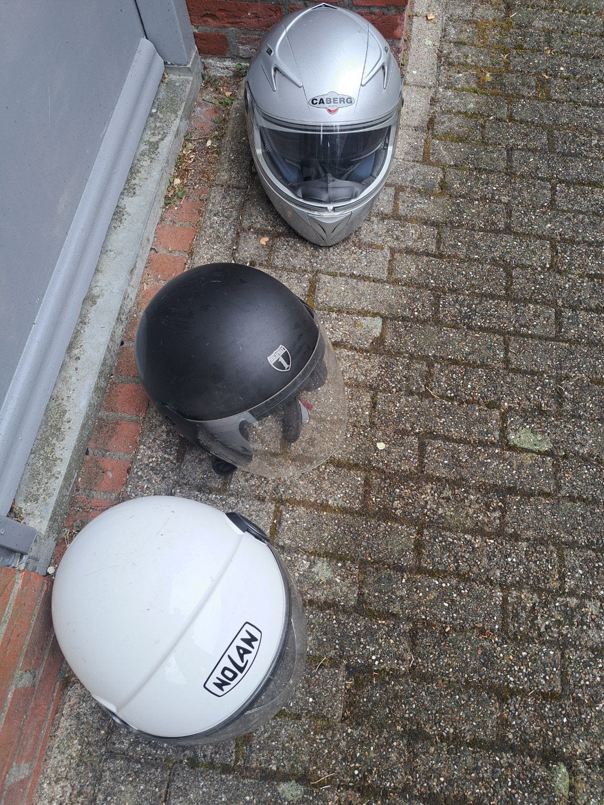 Set van 3 motorhelmen: Caberg, Highway 1, Nolan, Ophalen of Verzenden, Tweedehands, Overige typen, Overige merken