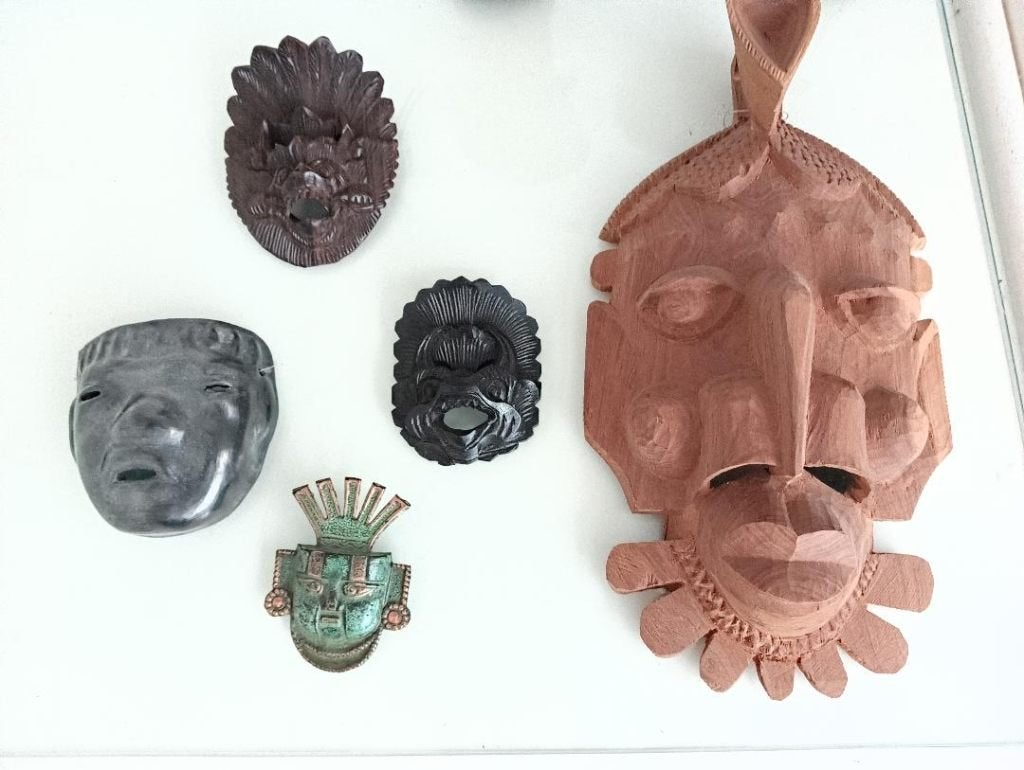 Maskers uit Mexico en Bali, Natuurlijk materiaal, Masker, Handgemaakt, Ophalen of Verzenden