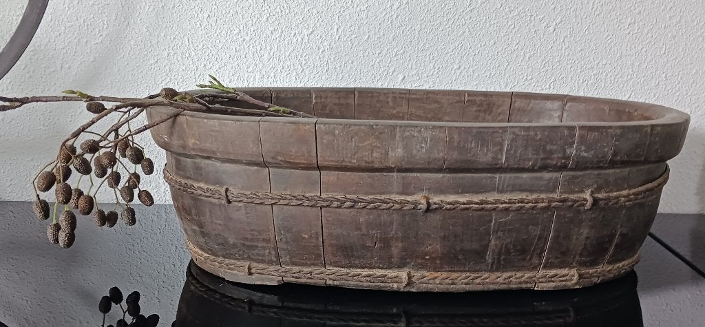 Oud houten ovale schaal kuip, Ophalen, Schaal, Zo goed als nieuw, Ovaal