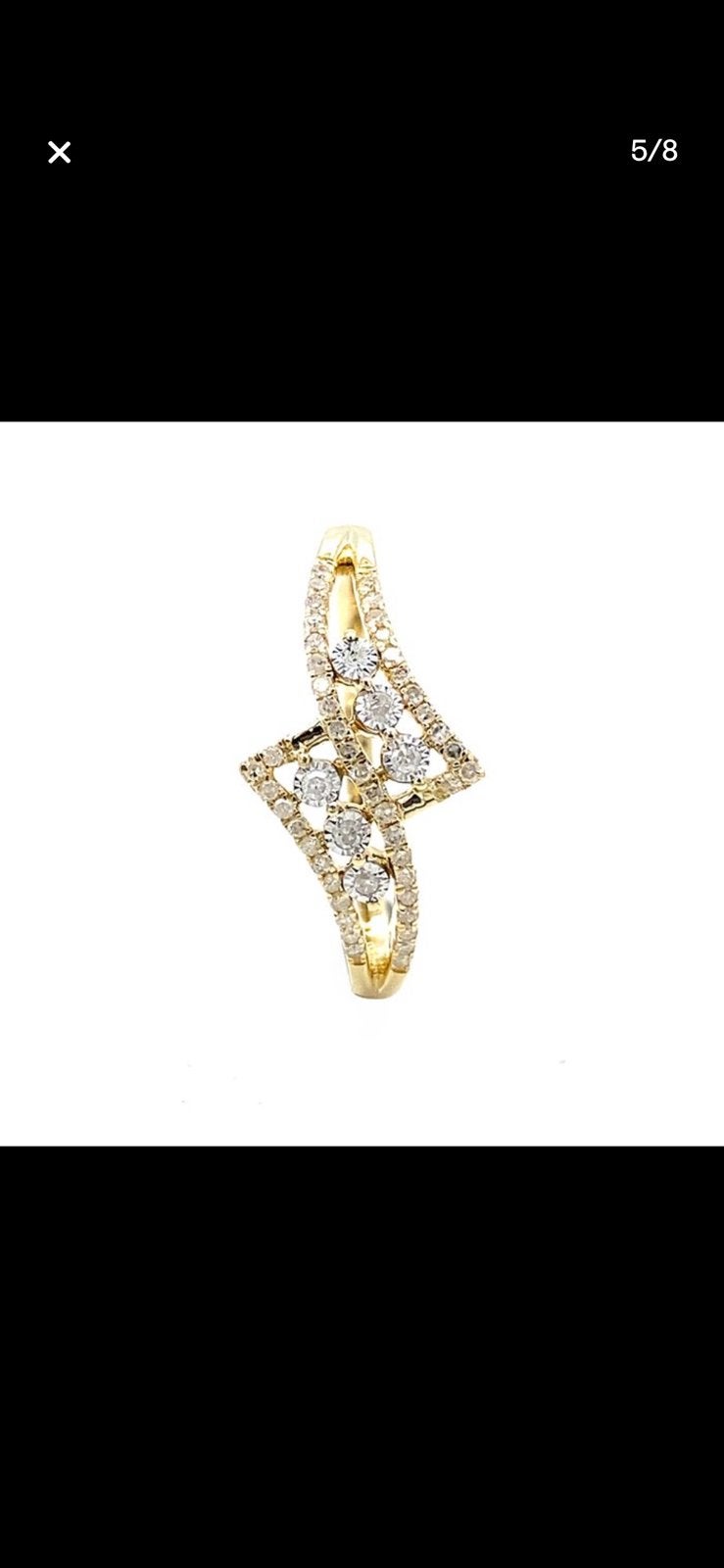 14K Gouden Ring met 0.15 Crt Natuurlijke Diamanten, Sieraden, Tassen en Uiterlijk, Ringen, Gebruikt, Ophalen of Verzenden, 17 tot 18