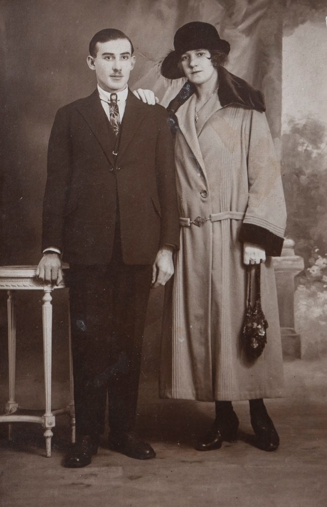 Fotokaart - Echtpaar jaren 20, Gebruikt, Verzenden, Foto, Klederdracht
