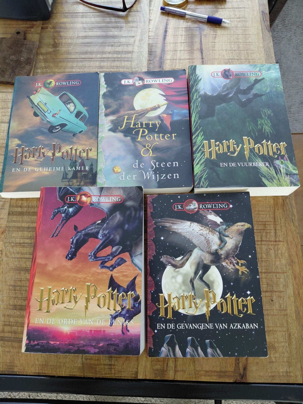 Harry Potter boekenreeks (5 delen), Verzamelen, Harry Potter, Ophalen of Verzenden, Boek of Poster