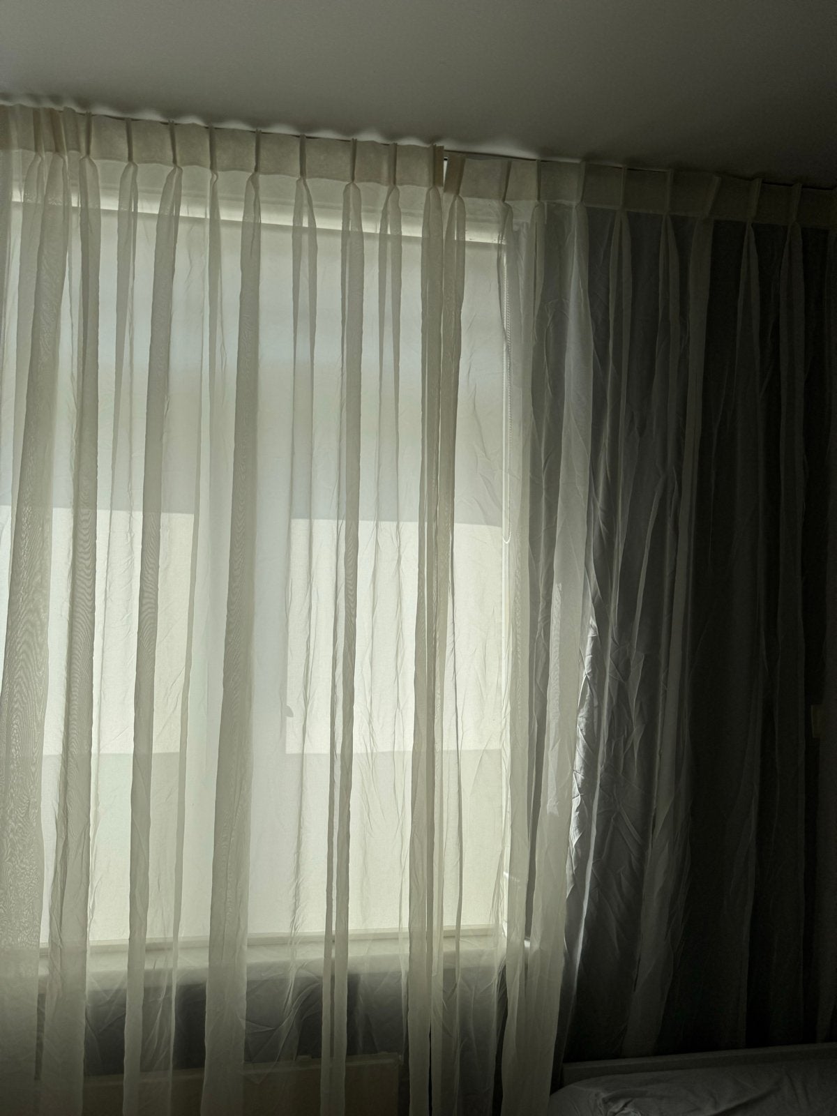 Lichtdoorlatende vitrage gordijnen - wit, Huis en Inrichting, Vitrage, Gebruikt, Wit, Ophalen of Verzenden