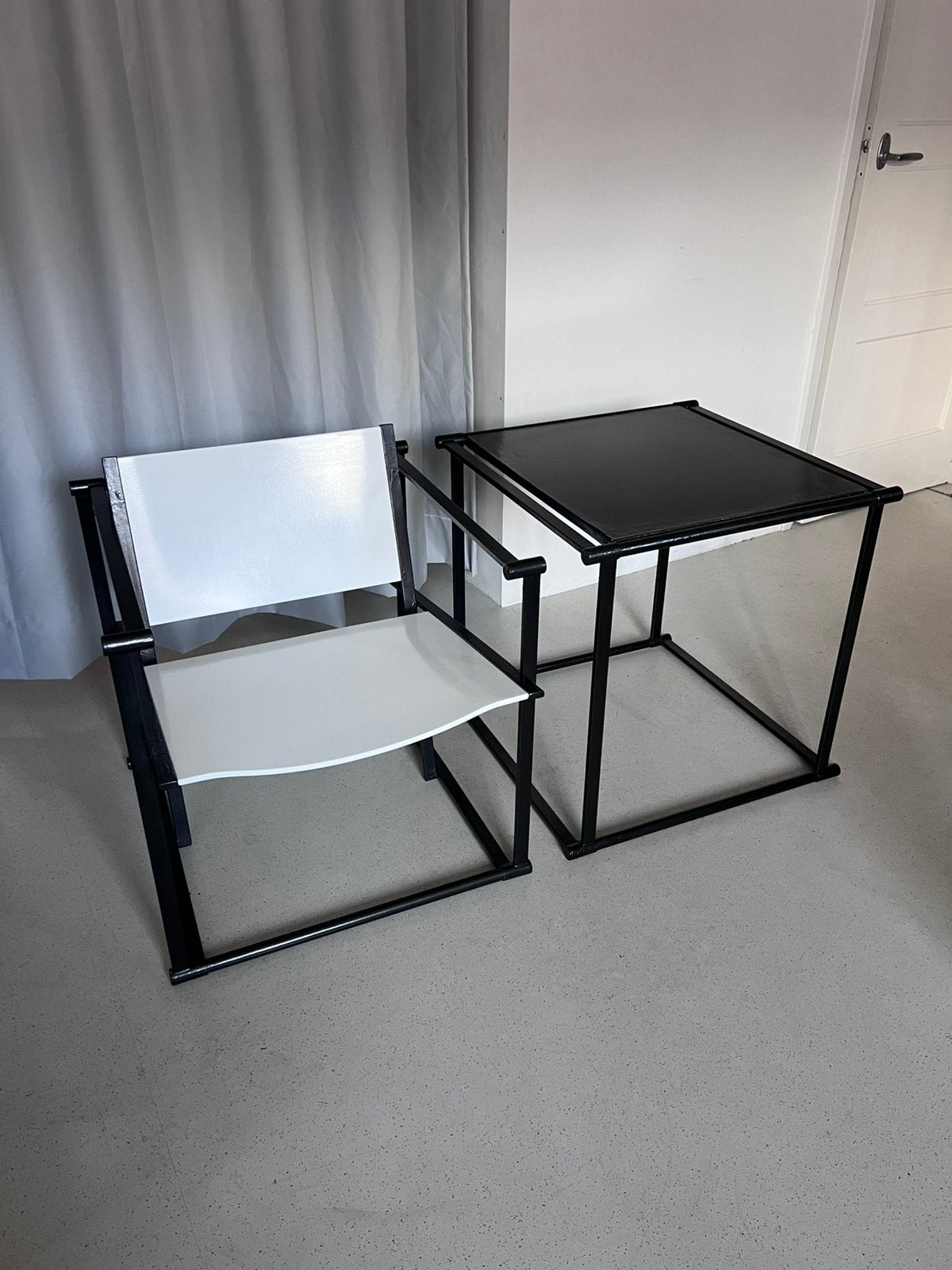 Pastoe FM60 Radboud van Beekum set stoel en tafel, Huis en Inrichting, Ophalen, Gebruikt, Minder dan 75 cm, Modern