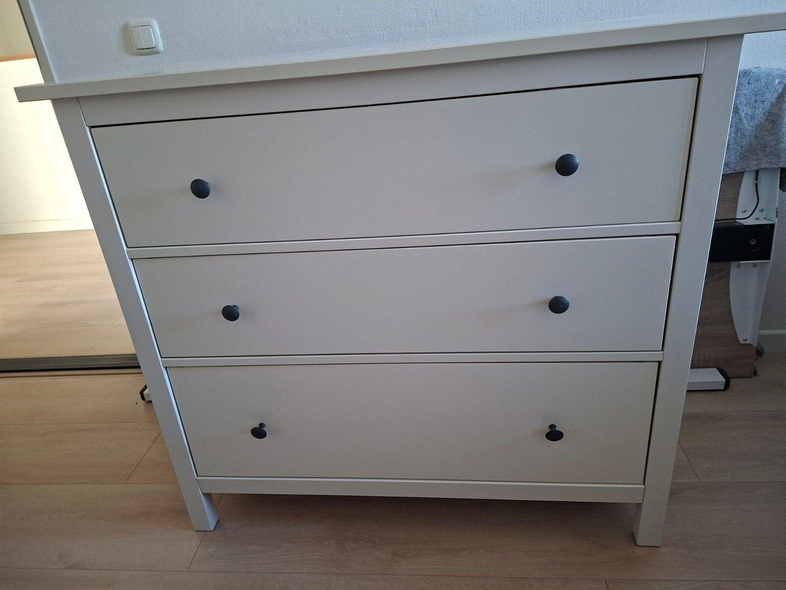 Witte Ikea Hemnes ladekast met 3 laden - H96 B108 D50, Ophalen, Gebruikt, 100 tot 150 cm, 3 of 4 laden