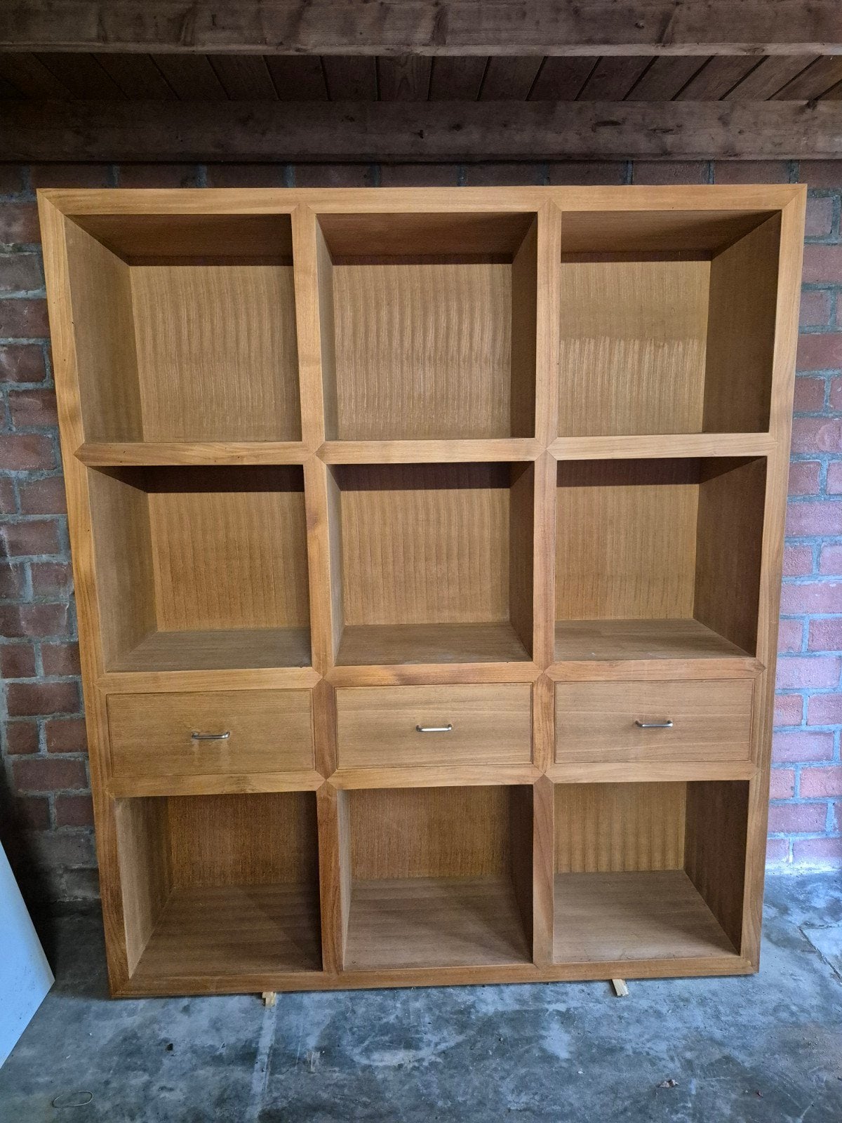 Teak houten vakken kast met lades, Ophalen, Gebruikt, 150 tot 200 cm, 150 tot 200 cm