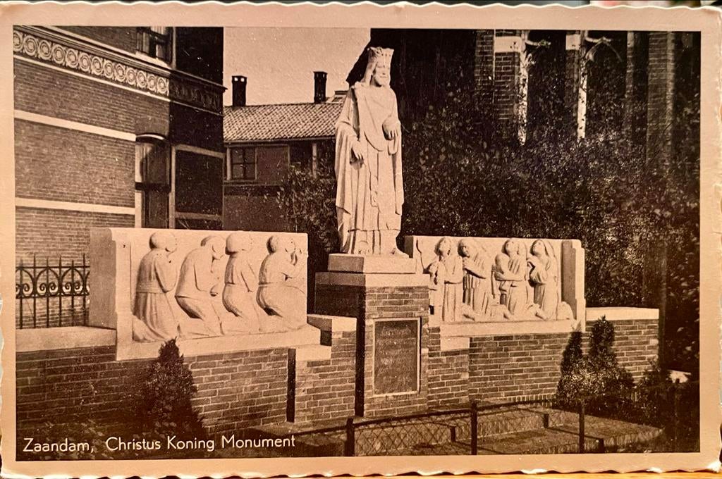 Oude ansichtkaart Zaandam, Christus Koning Monument, Ophalen of Verzenden, 1920 tot 1940, Ongelopen, Noord-Holland
