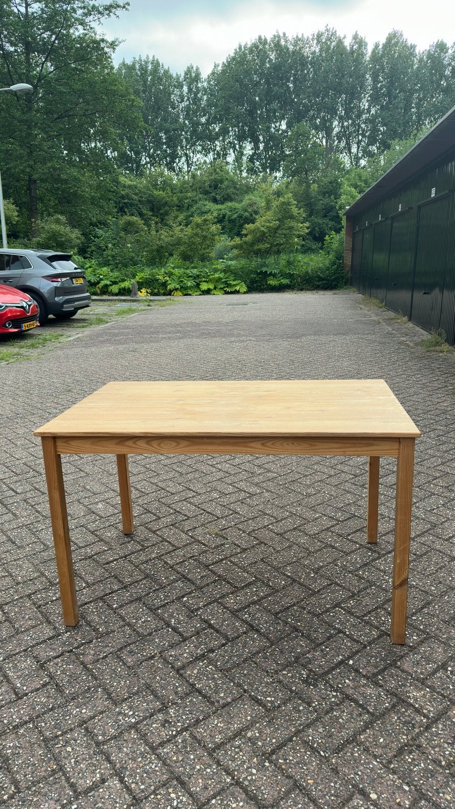 Robuuste houten eettafel - Oak Wood dining table, Gebruikt, 100 tot 150 cm, Vijf personen of meer, Rechthoekig
