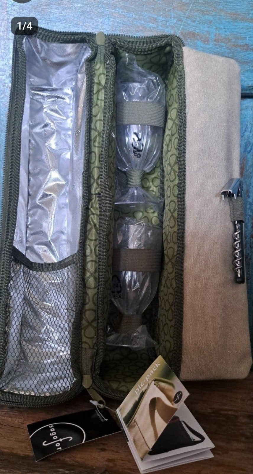 nieuw Sagaform picknick Wijnkoeltas 2 Glazen + kurkentrekker, Ophalen of Verzenden, Nieuw, Koeltas