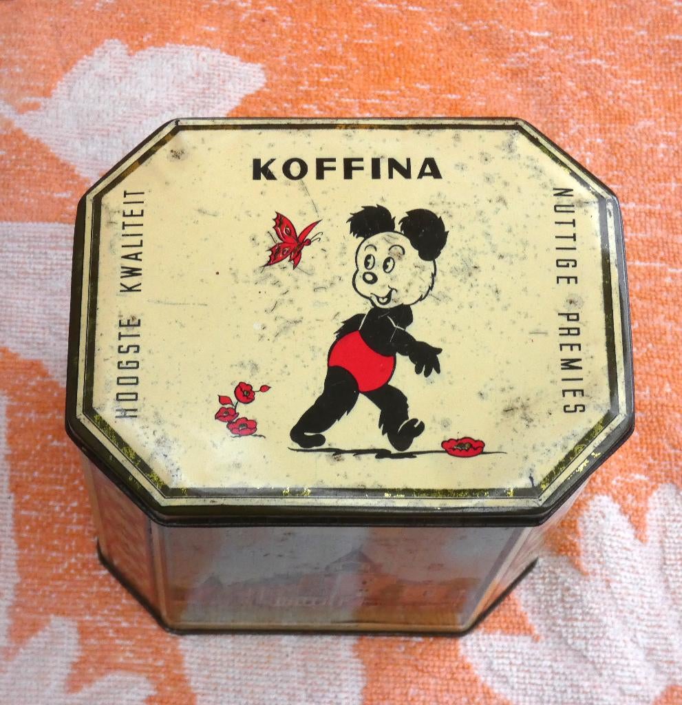 Koffina koffieblik/ bewaardoos koffie/ keukenblik, Antiek en Kunst, Ophalen of Verzenden