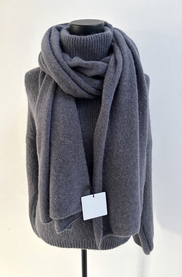 SPLINTERNIEUW! For Her Paris dames sjaal grijs 220 x 65 cm, Kleding | Dames, Maat 38/40 (M), Nieuw, Sjaal, Verzenden