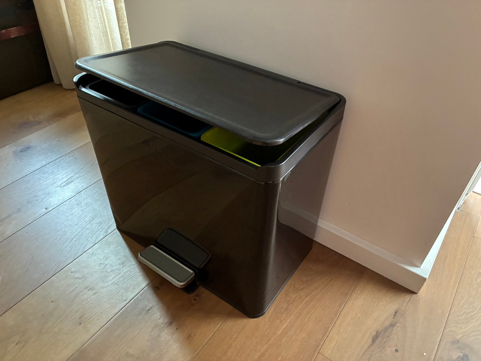 Eko Recycle Step Bin 9+9+9L, 20 tot 30 liter, Ophalen, Zo goed als nieuw, 5 – 50