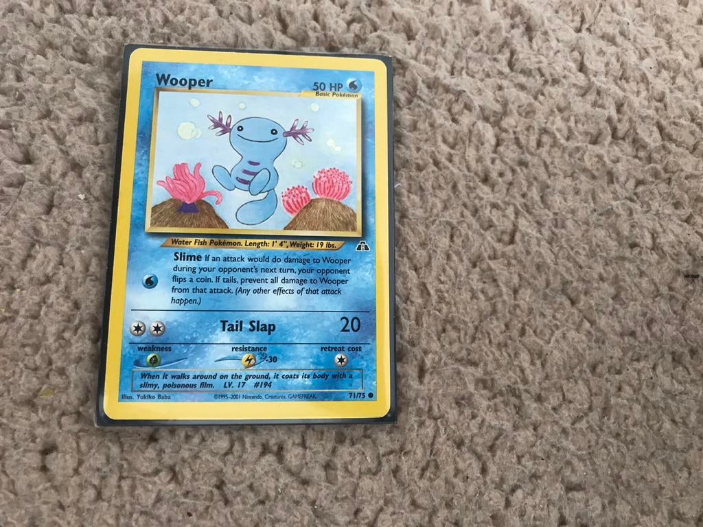 Pokémon Wooper kaart 71/75, Ophalen of Verzenden, Gebruikt, Losse kaart