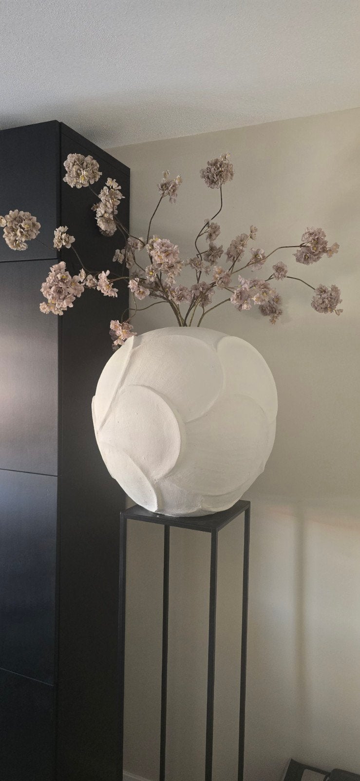 Grote vaas van Jelle Quint Keramiek, Huis en Inrichting, Woonaccessoires | Vazen, Ophalen, Wit, Natuurlijk materiaal, Nieuw