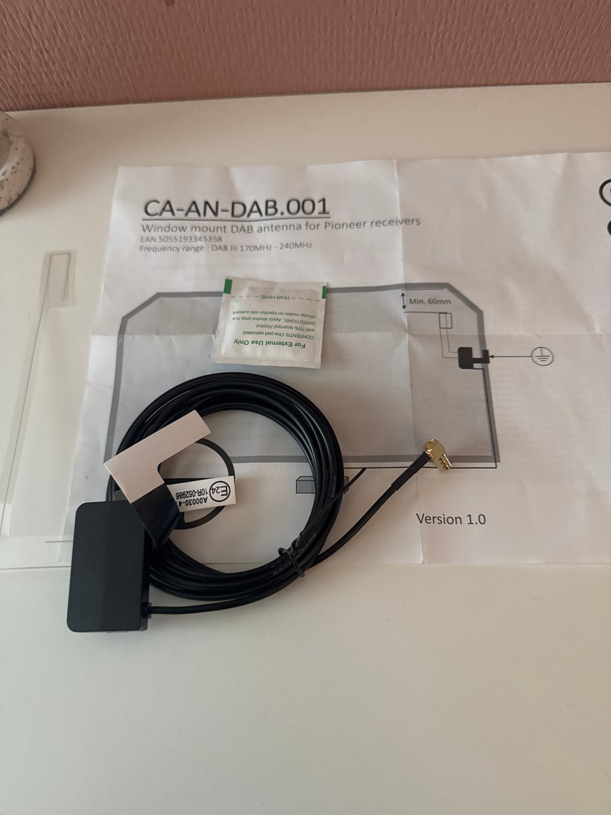 Pioneer CA-AN-DAB.001 Raam DAB Antenne, Ophalen of Verzenden, Nieuw