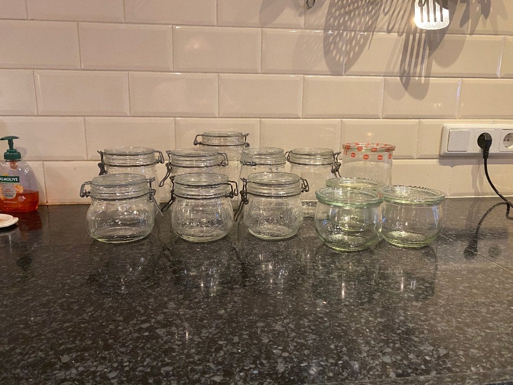 Partij weckflessen, Ophalen, Gebruikt, Glas