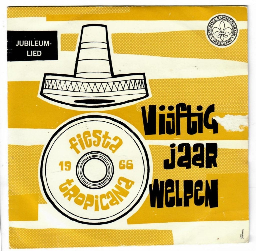 singeltje 50 jaar welpen 1966, Verzamelen, Ophalen of Verzenden, Nieuw, Embleem, Speld of Insigne