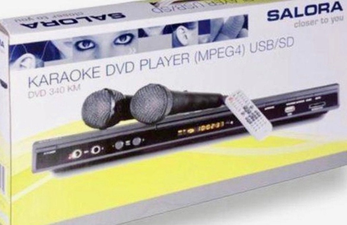 Salora Karaoke DVD Speler met 500 Nl/Eng songs & 2 mics, Ophalen of Verzenden, Nieuw, Speler
