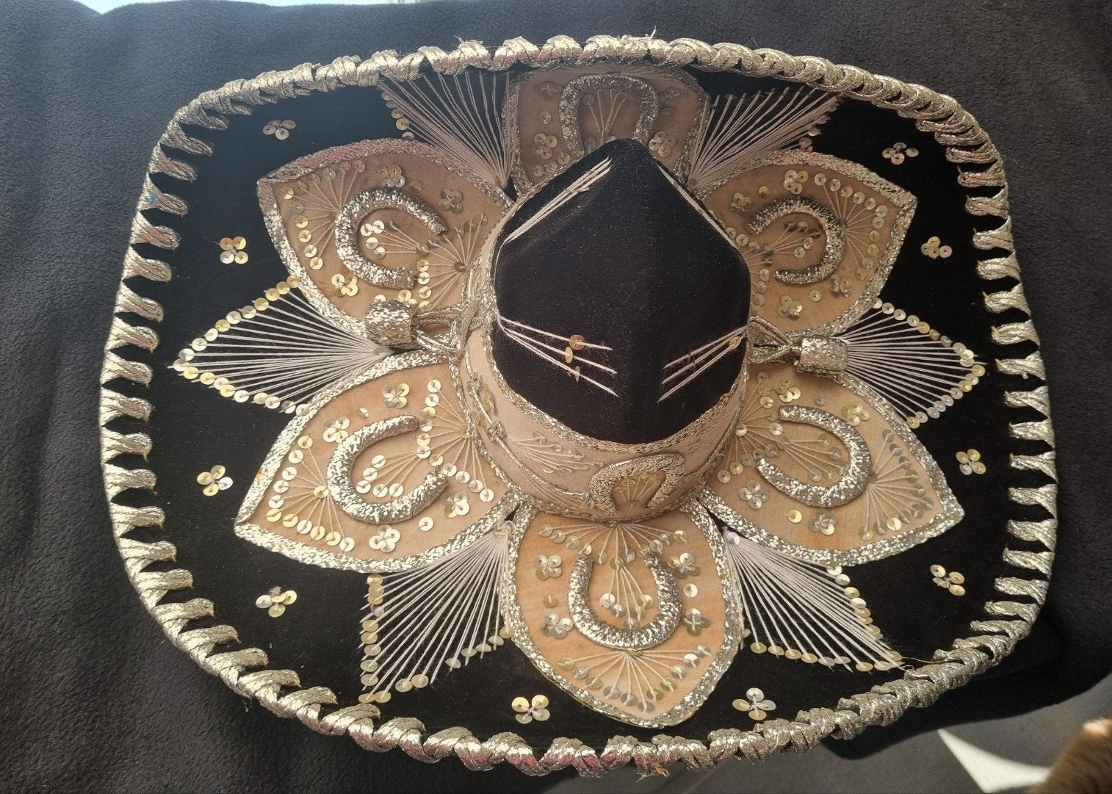Vintage Mexicaanse Sombrero - Zwart met Zilveren Borduur, Ophalen, Hoed, One size fits all, Pigalle
