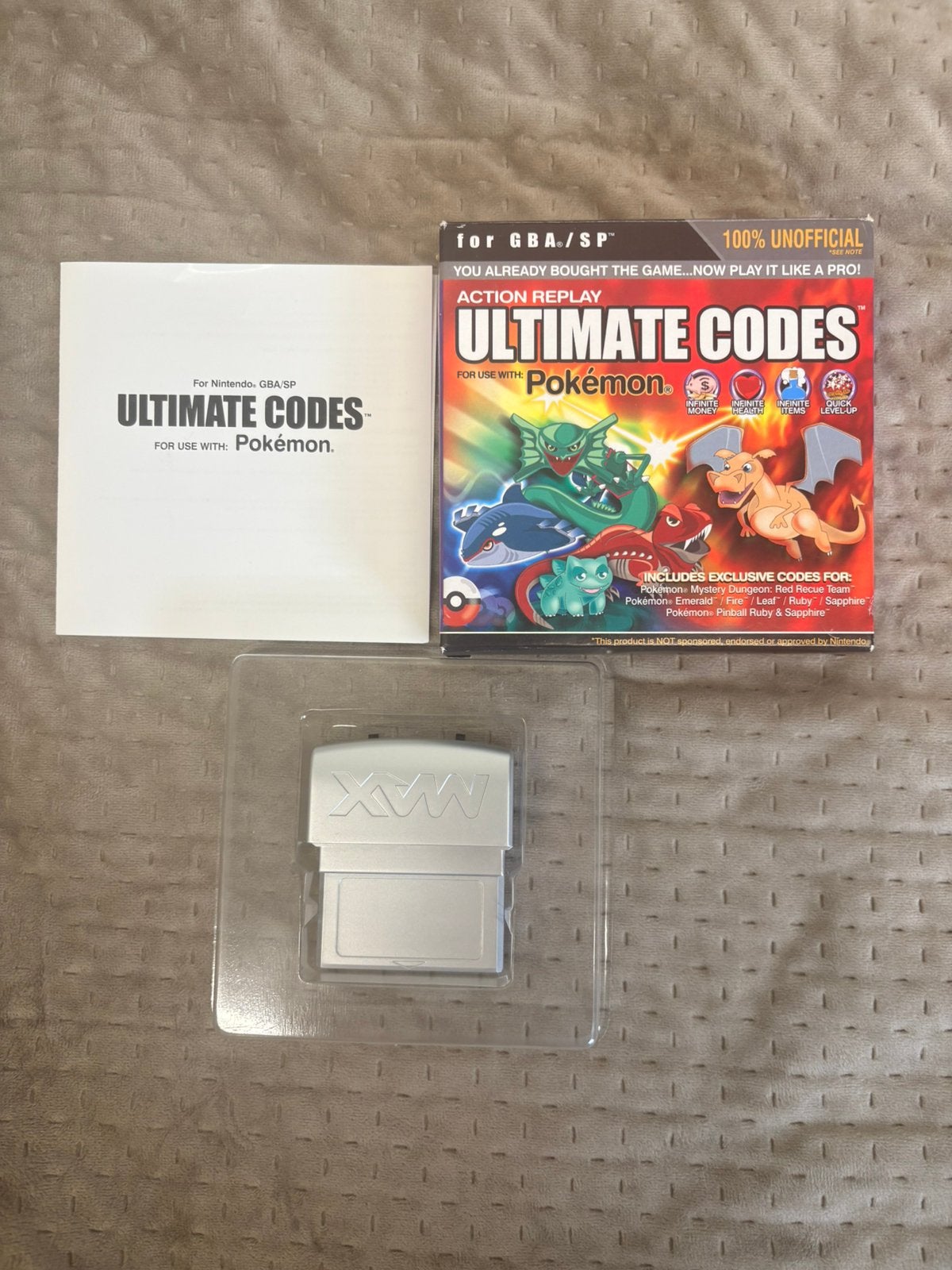 Action Replay Ultimate Codes Pokémon GBA/SP Compleet, 1 speler, Ophalen of Verzenden, Zo goed als nieuw, Role Playing Game (Rpg)