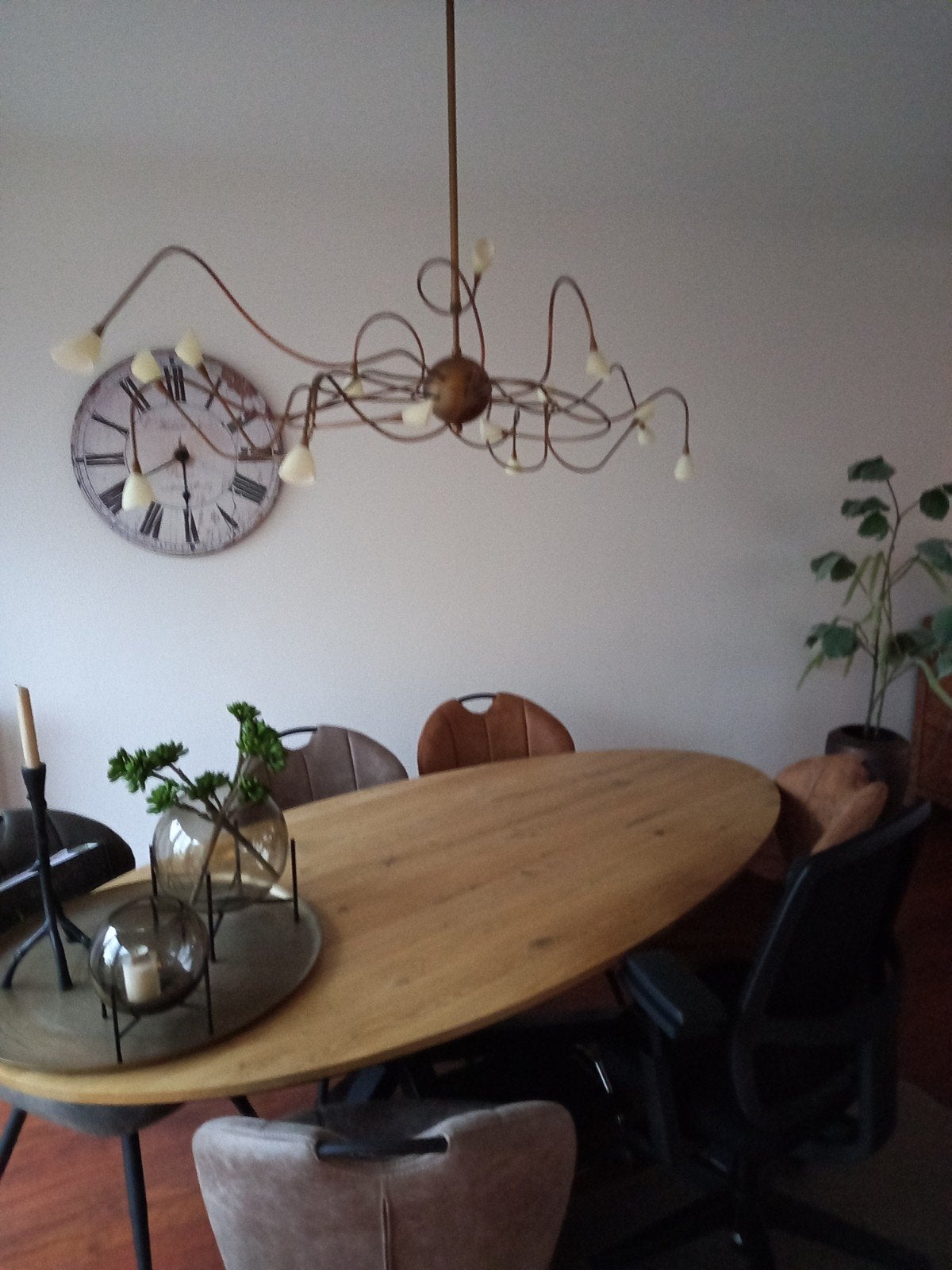 hanglamp, bronskleurig, 150 cm, dimbaar, Ophalen
