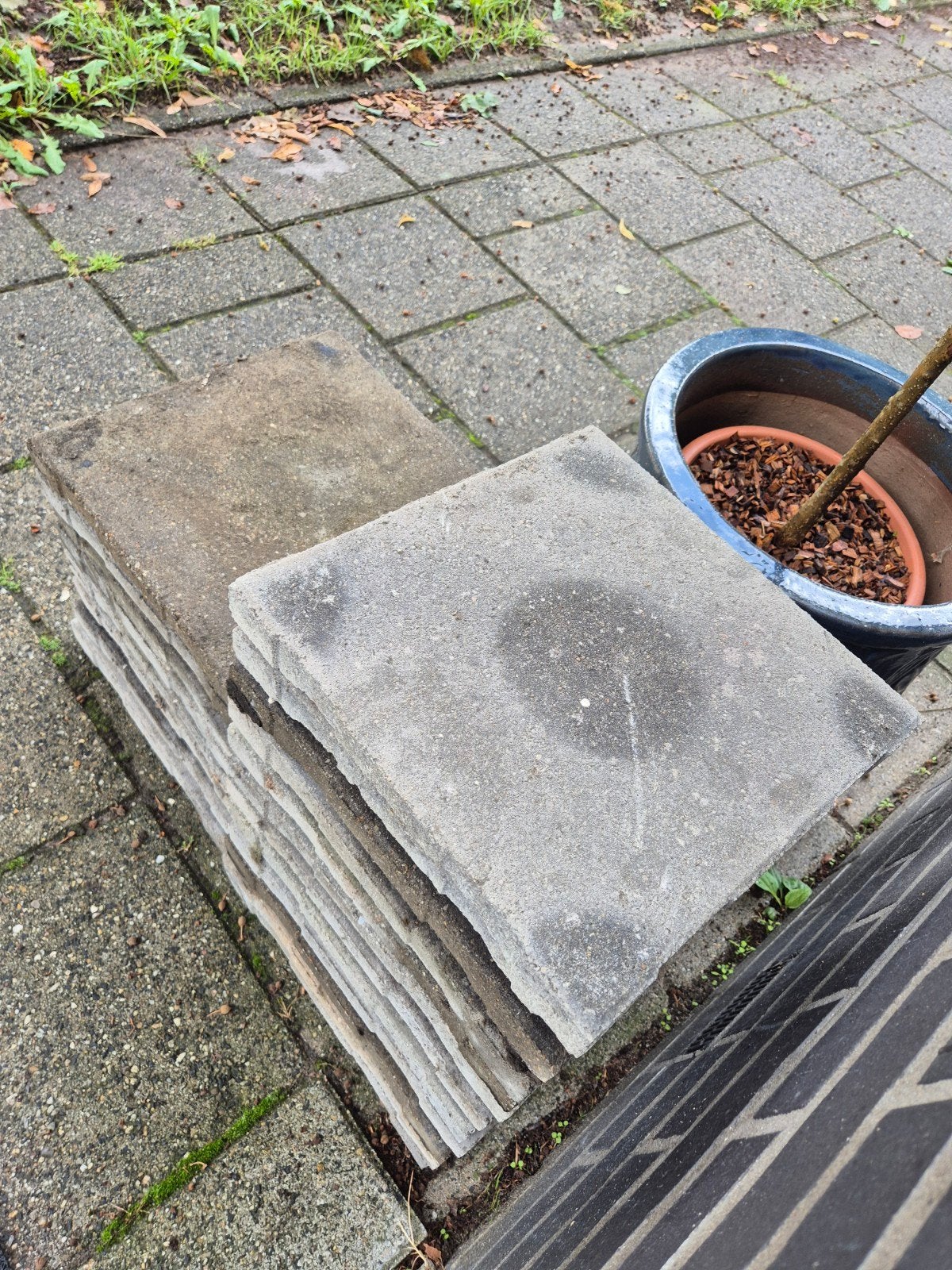 stoeptegels 30x30 grijs, Tuin en Terras, Tegels en Klinkers, Ophalen, Gebruikt, Beton, Terrastegels
