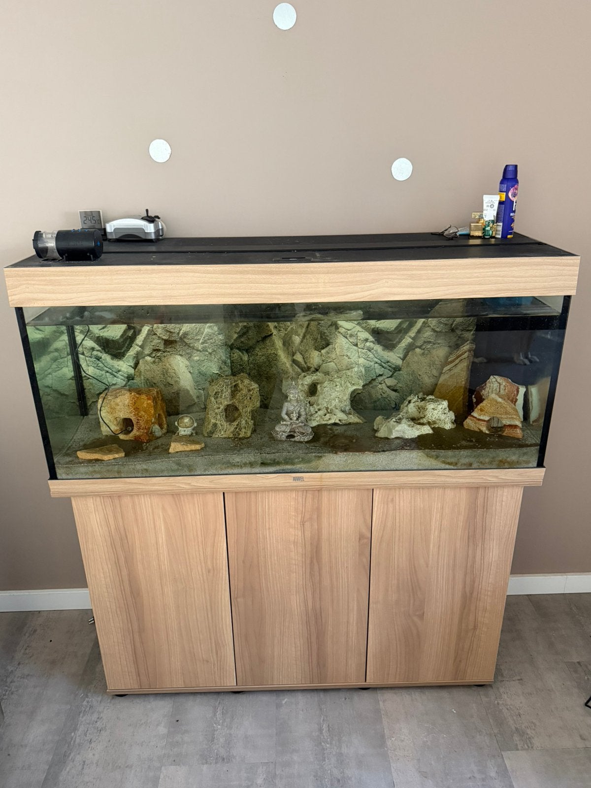 Aquarium juwel 350L met licht verwaming pomp en decoratie, Ophalen, Inclusief toebehoren, Zo goed als nieuw, Leeg aquarium