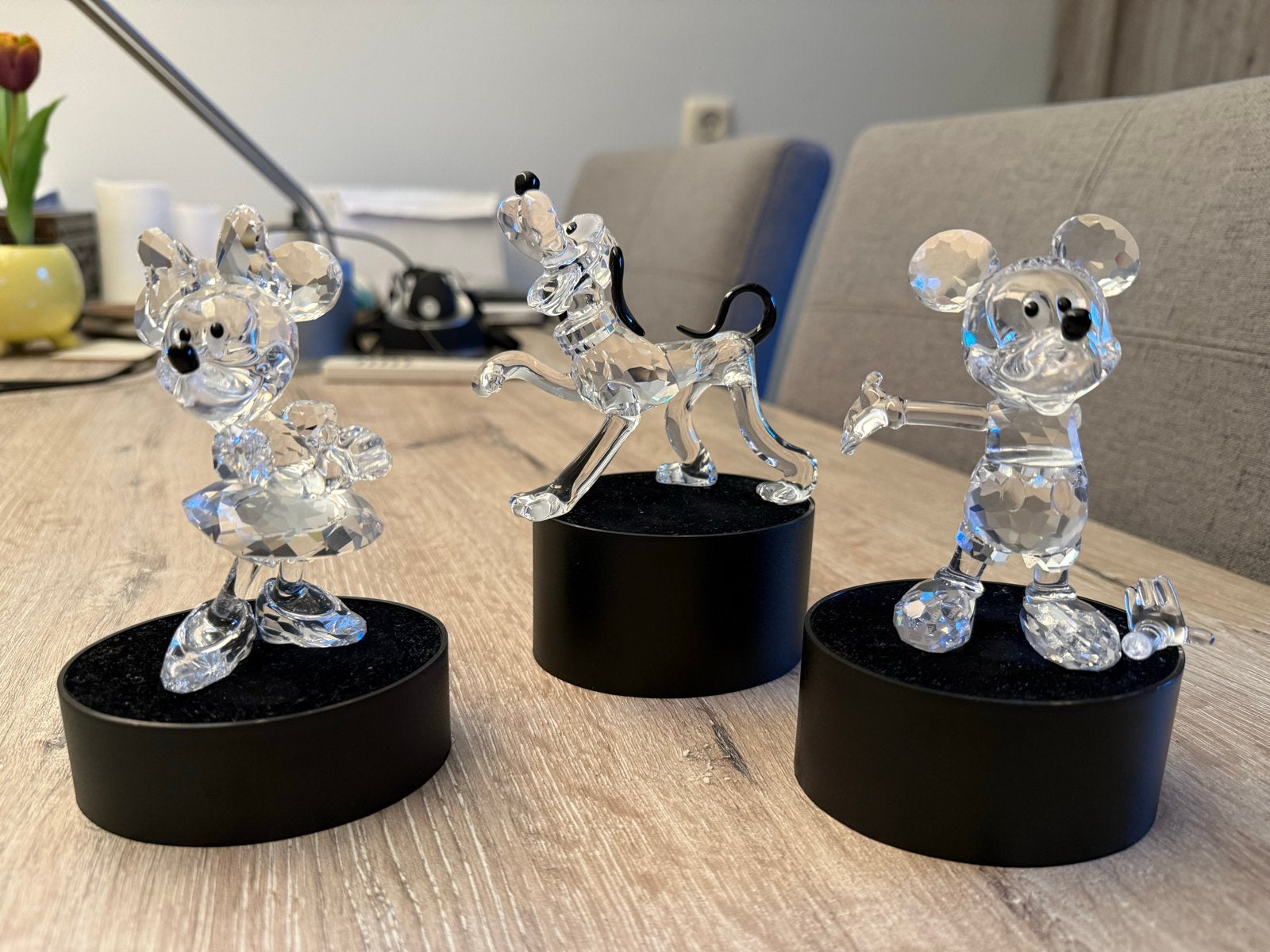 Swarovski Disney beeldjes: Mickey, Minnie & Pluto (limited), Ophalen, Gebruikt, Figuurtje