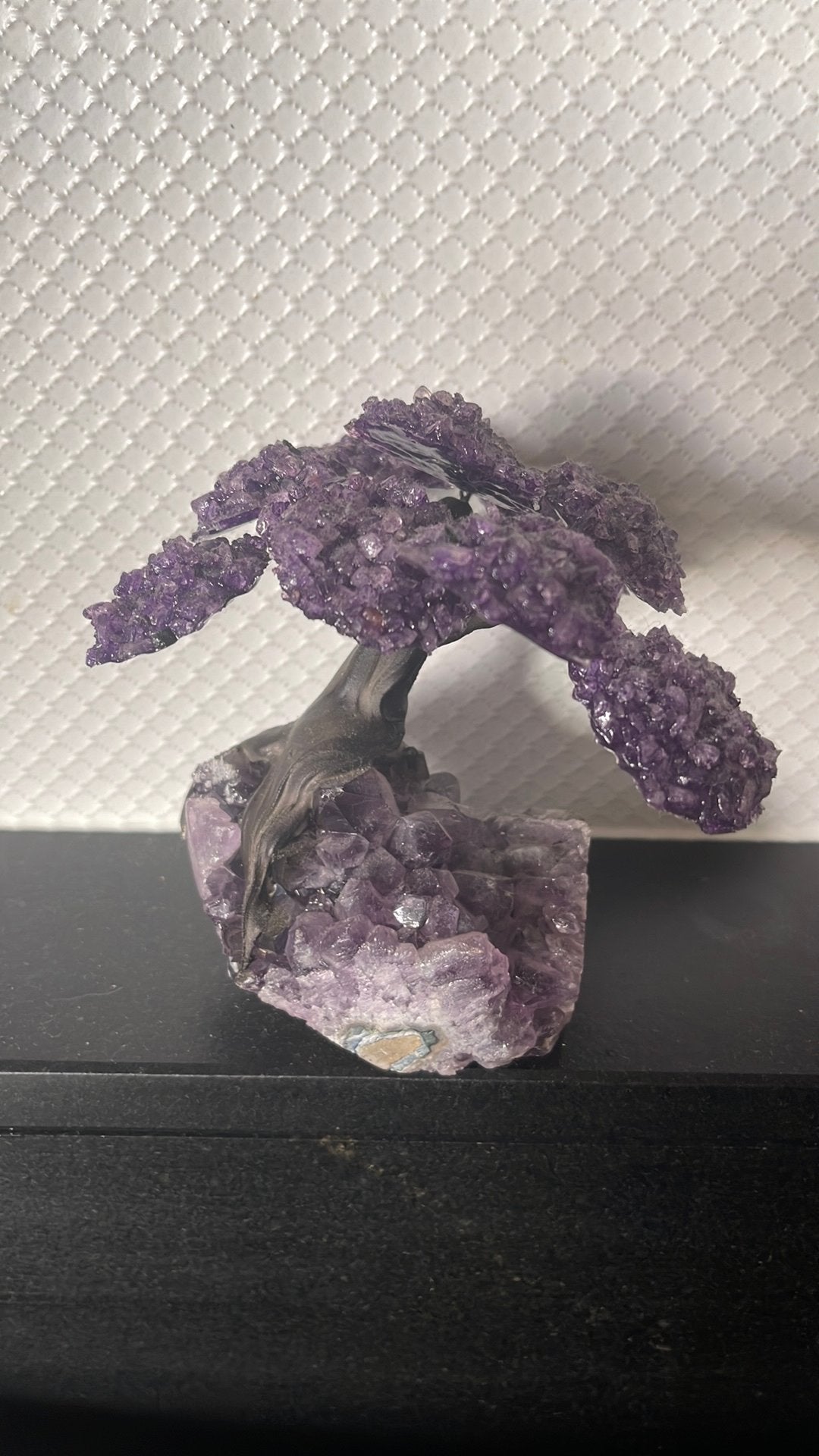 Prachtig Edelsteenboompje / Bonsaiboom van Amethist, Sieraden, Tassen en Uiterlijk, Edelstenen, Ophalen of Verzenden, Zo goed als nieuw