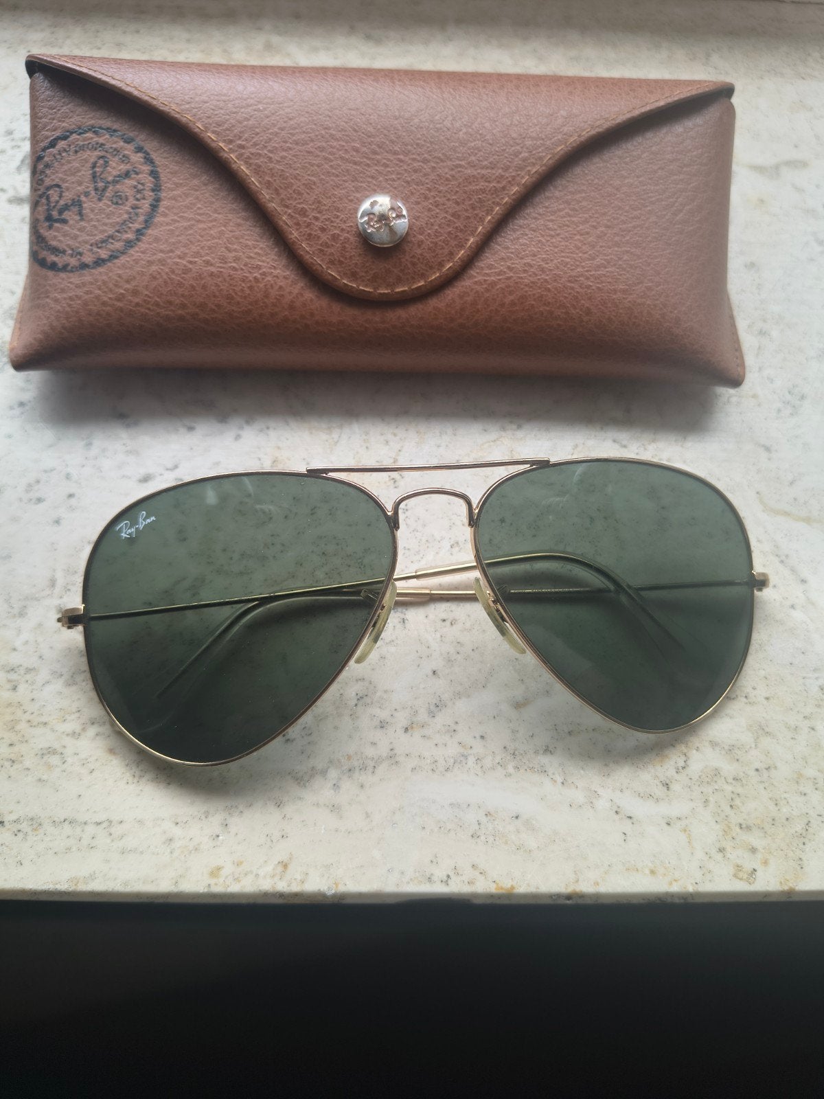 Orginele Ray-Ban Aviator Zonnebril groen!, Gebruikt, Zonnebril, Ophalen of Verzenden, Ray-Ban