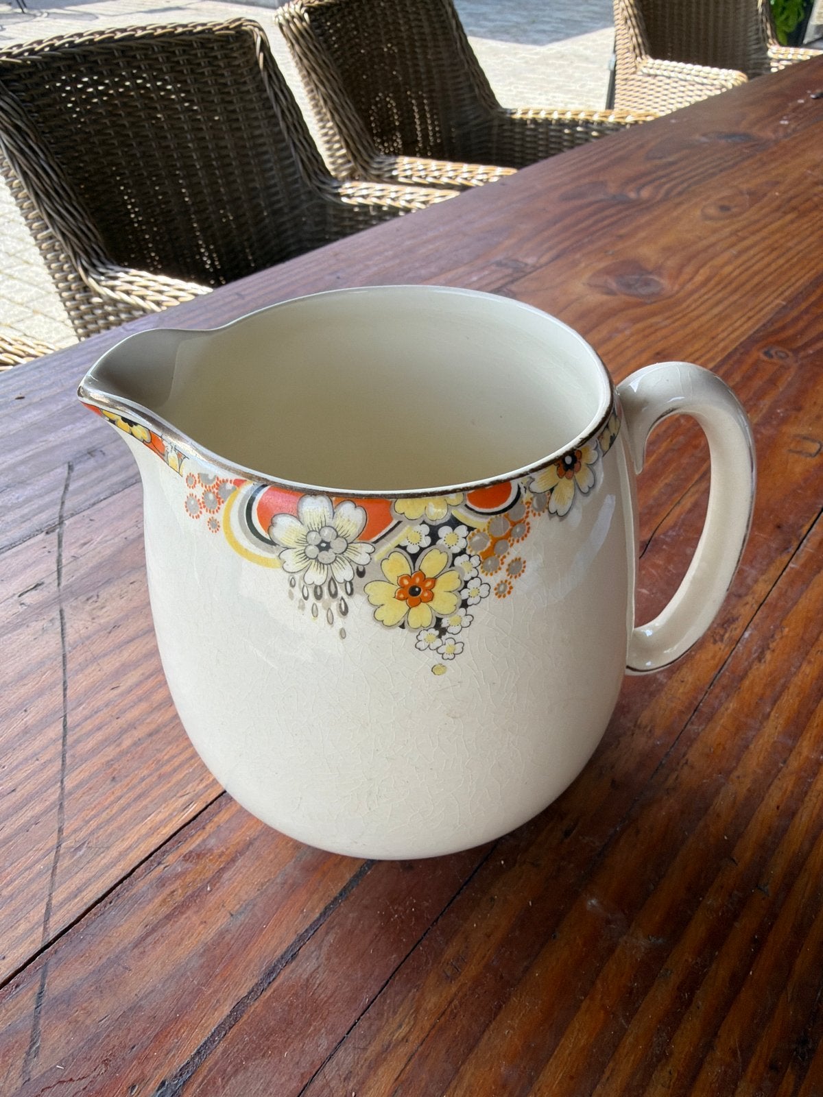 Vintage Crownford Burslem England Kan met bloemmotief, Antiek en Kunst, Ophalen of Verzenden