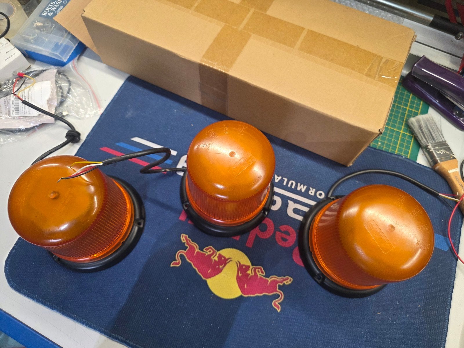 zwaailampen zwaailichten axixtech B14 R65 amber flitslamp, Ophalen of Verzenden, Gebruikt