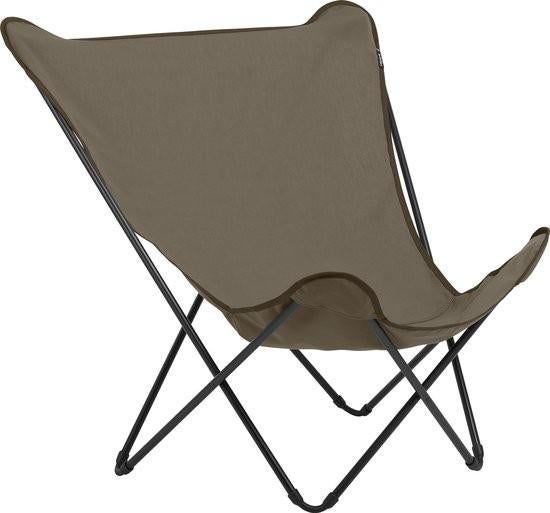 4x Lafuma Pop Up XL - Vlinderstoel - Inklapbaar - Grès/Taupe, Caravans en Kamperen, Ophalen of Verzenden, Zo goed als nieuw, Campingstoel