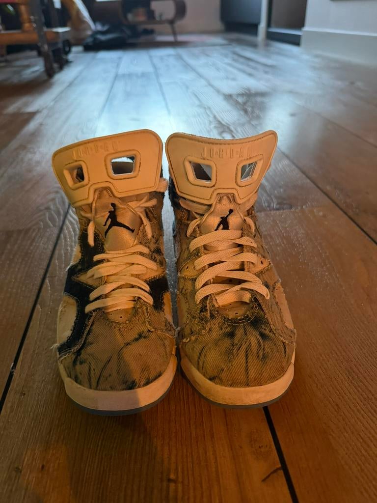 Air jorden 6 retro washed demin maat37,5, Ophalen of Verzenden, Gedragen, Overige kleuren