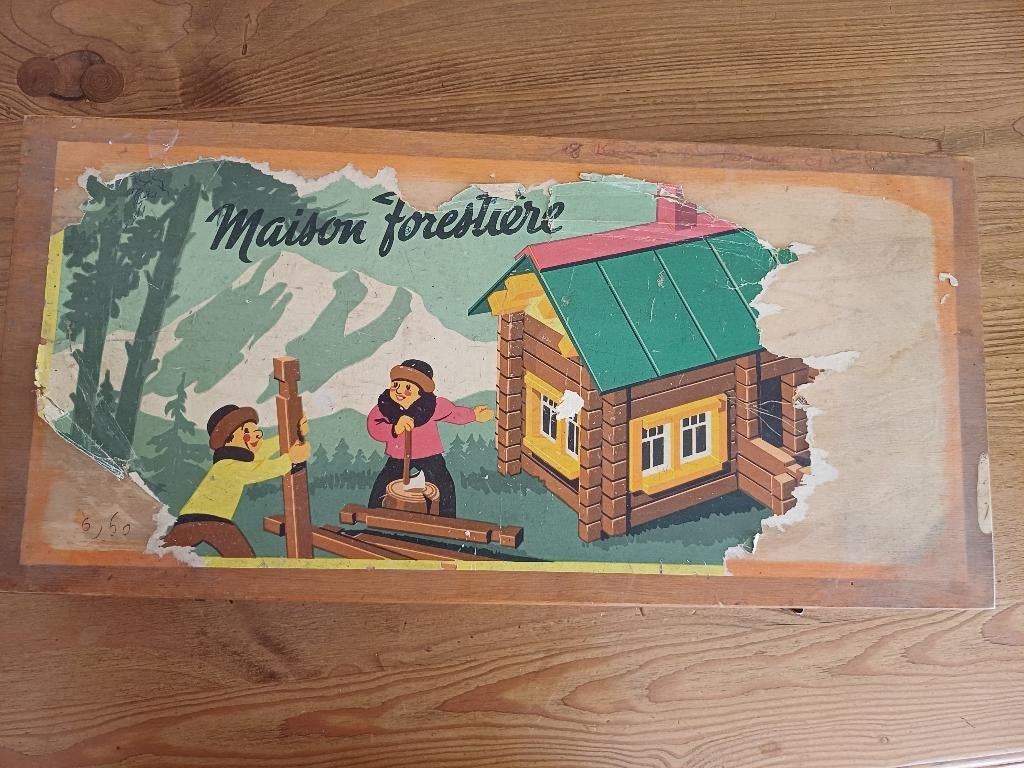 Vintage speelgoed “Maison Forestiere” Houten blokhut, Ophalen of Verzenden