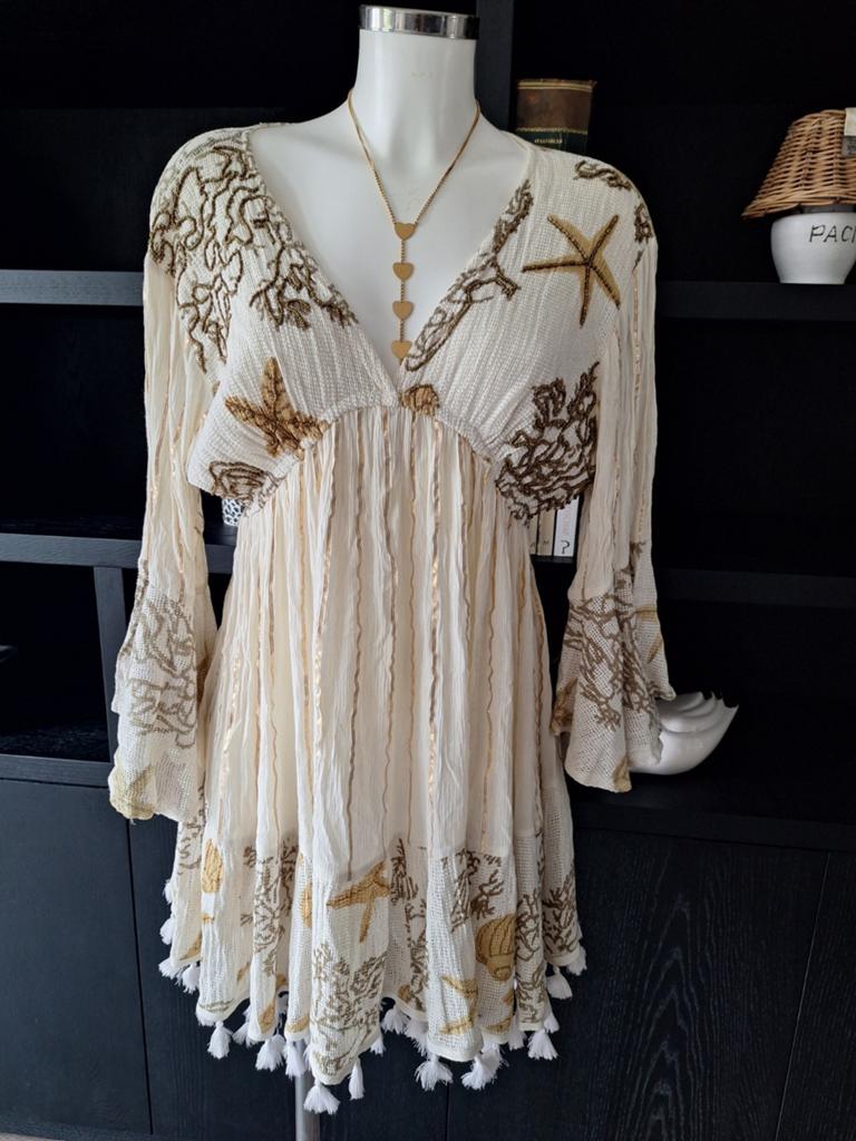 Ibiza boho jurkje 1 maat 38 40 42, Kleding | Dames, Jurken, Ophalen of Verzenden, Zo goed als nieuw, Maat 38/40 (M), Boven de knie