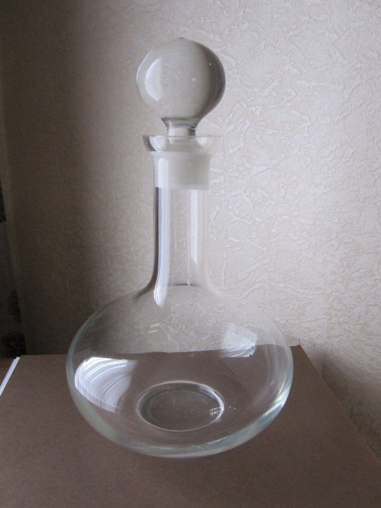 Mooie glas decanter voor wijn met stop, Verzenden