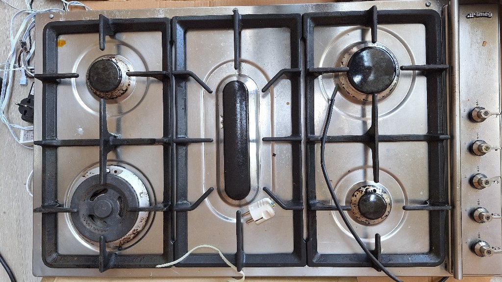 SMEG kookplaat vijf pits, Witgoed en Apparatuur, Kookplaten, Ophalen, Gebruikt, Inbouw, Gas