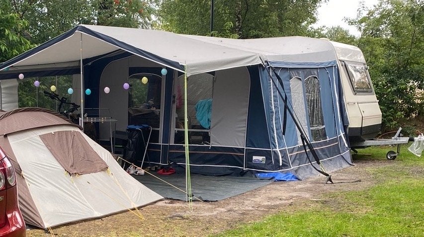 Voortent Omloopmaat 6 - inclusief frame/exclusief luifel, Ophalen, Gebruikt, Tot en met 4